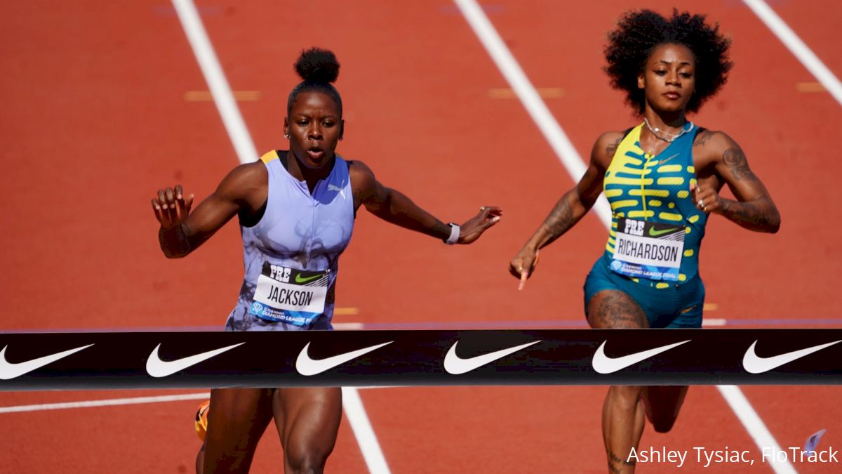 Shericka Jackson Of Jamaica Storms To 100m Win in 10.70 At Pre Classic