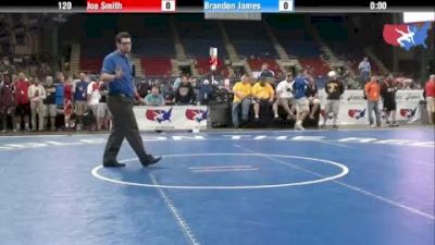 120 lbs rr1 Joe Smith Oklahoma vs. Brandon James Indiana