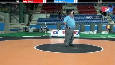 152 lbs round-5 Jake Elliott California vs. Nick Gravina New Jersey