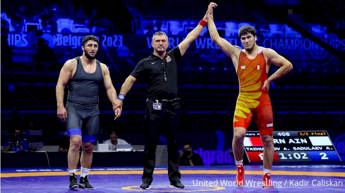 97 kg 1/2 Final - Akhmed Tazhudinov, Bahrain vs Abdulrashid Sadulaev ...