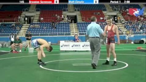 145 lbs round-8 Brandon Sorenson Iowa vs. Matt Cimato Pennsylvania