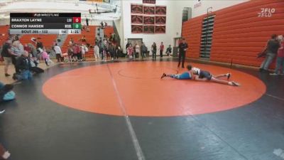 132 lbs 3rd Place Match - Connor Hansen, Worland Middle School vs Braxton Layne, Lovell Middle School