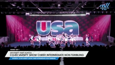 University High School - Co-Ed Varsity Show Cheer Intermediate Non Tumbling [2025 Co-Ed Varsity Show Cheer Intermediate Non Tumbling Day 1] 2025 USA Spirit Natl's/Collegiate Champs/Jr. Natl's