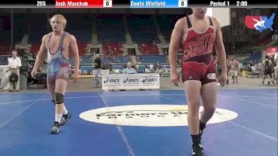 285 lbs round-5 Josh Marchok Illinois vs. Donte Winfield Indiana