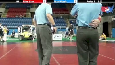 106 lbs round-6 Ethan Lizak Pennsylvania vs. Nkosi Moody Illinois