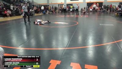 B-9 lbs Cons. Round 1 - Logan Thompson, Iowa City Wrestling Club vs Carter Gilson, Alburnett Mat Pack