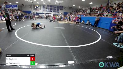 46 lbs Quarterfinal - Silas Boyd, Harrah Little League Wrestling vs Arturo Pastrana, Red Ryder Wrestling Club