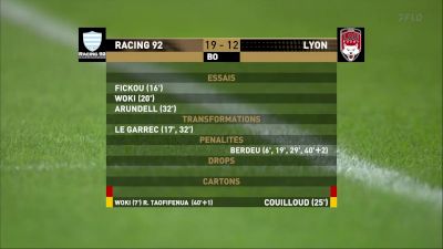 Replay: Racing 92 vs Lyon OU | Dec 29 @ 3 PM