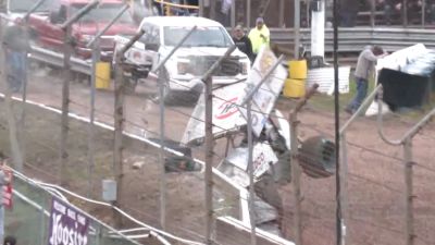 Zach Hampton Crushes Wall During High Limit Hot Laps At Lernerville Speedway