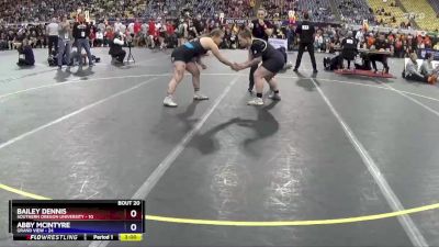 180 lbs Semis & 3rd Wb (16 Team) - Bailey Dennis, Southern Oregon University vs Abby McIntyre, Grand View