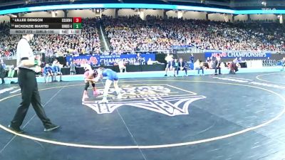 Girls-100 lbs 1st Place Match - Lillee Denson, St Clair Shores Lakeview (Girls) vs McKenzie Mantei, Dundee (Girls)