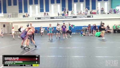 130 lbs Finals (8 Team) - Leonidas Miranda, Glasgow WA vs Hudson Glaze, West Forsyth WC