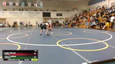 215 lbs Cons. Round 2 - Luke Tellez, Glencoe vs Cole Carkin, Sherwood