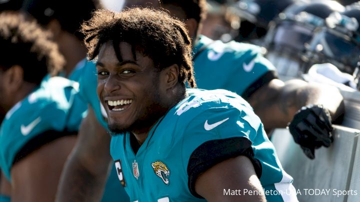 Jacksonville Jaguars linebacker Myles Jack looks on during the game