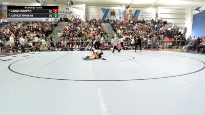 170 lbs 1st Place Match - Justice Thomas, Olathe South vs Naomi Orozco, Dodge City