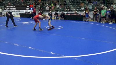 92 lbs 3rd Place Match - Owen Watt, Immortal Athletics Wrestling Club vs Levi Ormsby, Big Game Wrestling Club