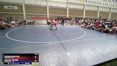 215 lbs Round 3 (8 Team) - Cayson Boltjes, Nebraska vs Roman Fraser, Texas Gold