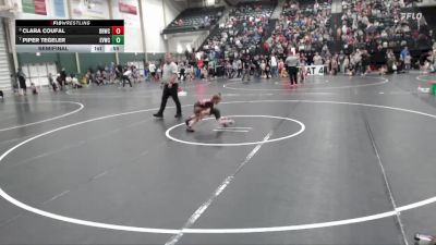 38-44 lbs Semifinal - Clara Coufal, Broken Bow Wrestling Club vs Piper Tegeler, Elkhorn Valley Wrestling Club,
