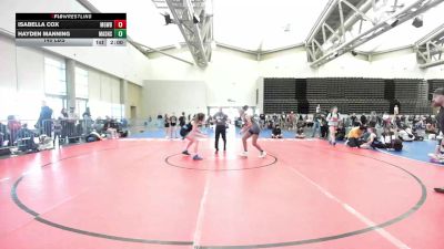 140 lbs Rr Rnd 2 - Isabella Cox, MGW Surf Savages vs Hayden Manning, Lady Assassins