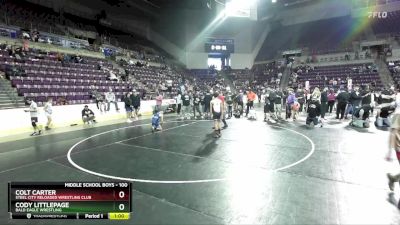 100 lbs Champ. Round 1 - Cody Littlepage, Bald Eagle Wrestling vs Colt Carter, Steel City Reloaded Wrestling Club