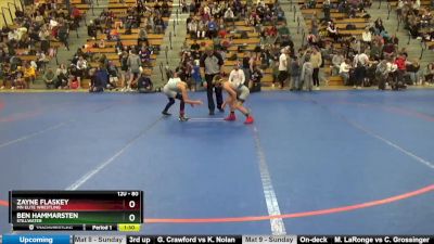 80 lbs Quarterfinal - Zayne Flaskey, MN Elite Wrestling vs Ben Hammarsten, Stillwater