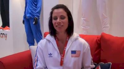 Jenn Suhr happy to get her Gold Medal at 2012 London Olympic Games