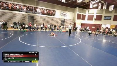 46 lbs Semifinal - Rafe Rinderknecht, Bear River Jr High Wrestling C vs Eli Miller, JWC