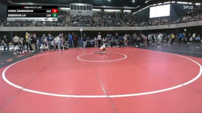 62 lbs Quarterfinal - Owen Zimmerman, Shohola vs Emerson Lai, Linwood