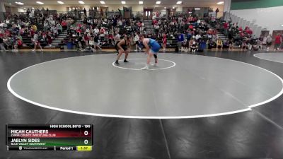 190 lbs Quarterfinal - Jaelyn Sides, Blue Valley Southwest vs Micah Cauthers, Chase County Wrestling Club