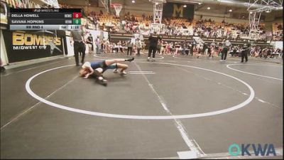 97-102 lbs Rr Rnd 4 - Della Howell, Henryetta Knights Wrestling Club vs Savana Hopkins, Hennessey Takedown Club