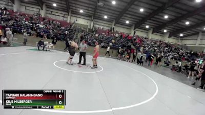 235 lbs Champ. Round 2 - Tapuaki Halahingano, Granger vs Kilie Milberger, Juab