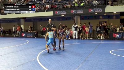 82 lbs Semis - Aviyahn Mills, Roundtree Wrestling Academy vs Eli Armstrong, East Idaho Elite Wrestling Club