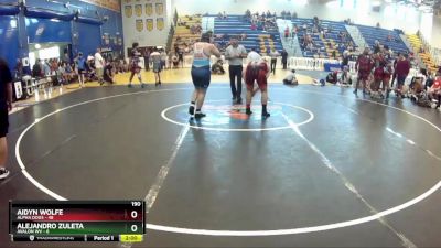 190 lbs Round 7 (8 Team) - Alejandro Zuleta, Avalon WV vs Aidyn Wolfe, Alpha Dogs