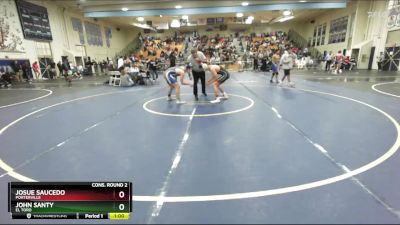 144 lbs Cons. Round 2 - Josue Saucedo, Porterville vs John Santy, El Toro