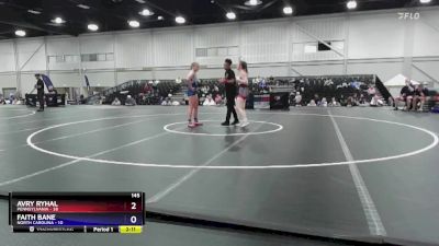 145 lbs Round 4 (6 Team) - Avry Ryhal, Pennsylvania vs Faith Bane, North Carolina