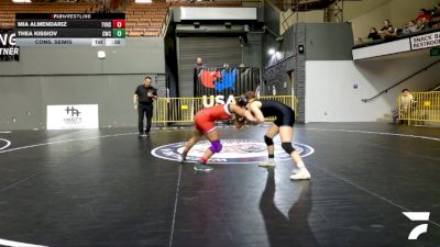 Junior Girls - 105 lbs Cons. Semis - Mia Almendariz, Temecula Valley High School Wrestling vs Thea Kissiov, Cardinal Wrestling Club