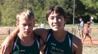 Maria Carrillo's Spencer Jones(1st) and Michael King(2nd) after boy's JV race at 2012 Ed Sias XC Invitational