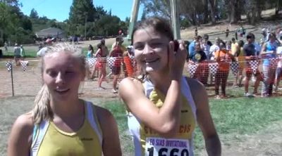 St. Francis' {@Allison Klas](1st) and Macee Moreno(2nd) after Girl's JV race at 2012 Ed Sias XC Invite