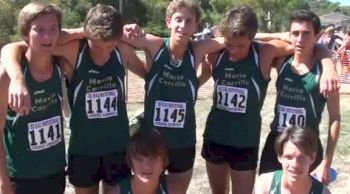 Victorious Maria Carrillo boy's team after large school varsity race at 2012 Ed Sias XC Invite