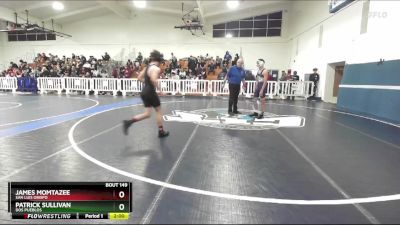132 lbs Champ. Round 2 - Patrick Sullivan, Dos Pueblos vs James Momtazee, San Luis Obispo