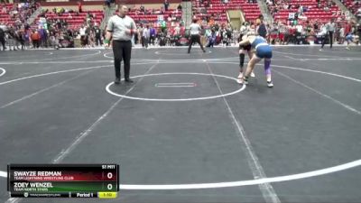 110 lbs Cons. Round 2 - Zoey Wenzel, TEAM NORTH STARS vs Swayze Redman, Team Lightning Wrestling Club