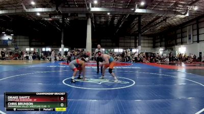 215 lbs Quarterfinals (8 Team) - Drake Savitz, WRESTLING WAREHOUSE vs Chris Brunson, SHENANDOAH VALLEY WRESTLING CLUB