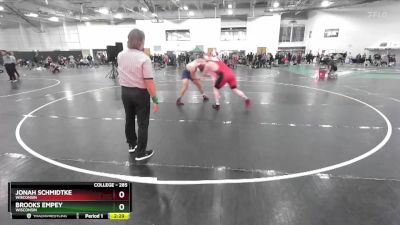 285 lbs Cons. Round 2 - Jonah Schmidtke, Wisconsin vs Brooks Empey, Wisconsin