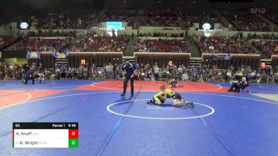 65 lbs Quarterfinal - Gavin Wright, Natrona Colts Wrestling Club vs Kase Knaff, Shepherd Wrestling Club