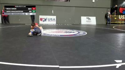 Schoolboys - 88 lbs Semis - Beau Junge, MTC - MANTANONA TRAINING CENTER vs Arto Khachatryan, Dethrone Wrestling Club