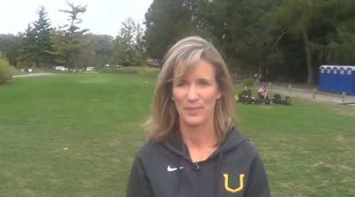 San Francisco coach Helen Lehman-Winters pre-meet