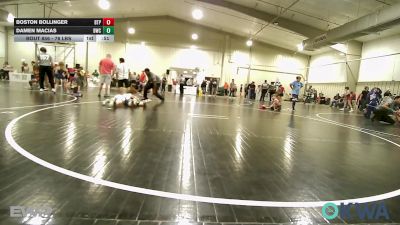 76 lbs 2nd Place - Boston Bollinger, Tulsa Blue T Panthers vs Damen Macias, Berryhill Wrestling Club