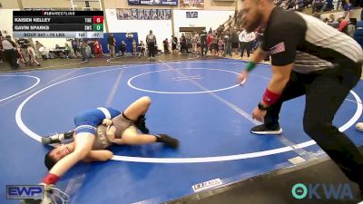 75 lbs Semifinal - Kaisen Kelley, Tiger Trained Wrestling vs Gavin Sparks, Salina Wrestling Club