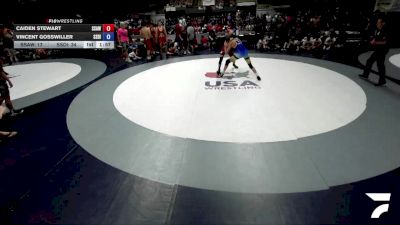 140 lbs Caiden Stewart, SAWA - Sacramento Area Wrestling Association vs Vincent Gosswiller, SDIKWA - San Diego-Imperial Kids Wrestling Association