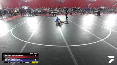 160 lbs Cons. Round 3 - Maximilion Gehring, Wisconsin vs Brock Swenson, Victory School Of Wrestling